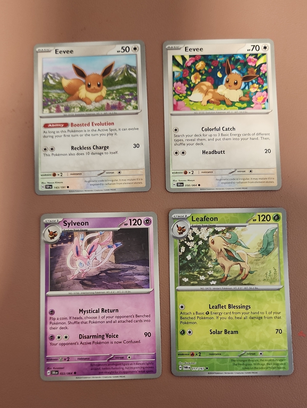 Eevee, Sylveon & Leafeon Trading Card Lot